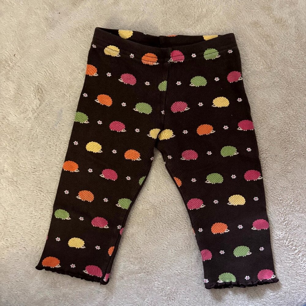 Gymboree Baby Girl Hedgehog Leggings Brown 12-18 Months Cotton Pants